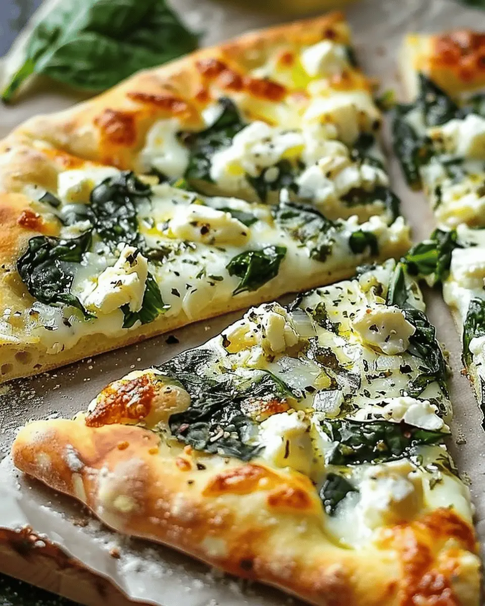 quick recipe ideas: Delicious Greek Roasted Garlic Spinach White Pizza
