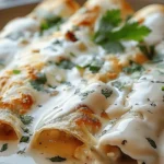 CHICKEN ENCHILADAS WITH SOUR CREAM WHITE SAUCE