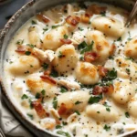easy soup recipes : Creamy Chicken and Bacon Gnocchi Soup