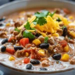 easy soup recipes : High Protein Creamy Taco Soup