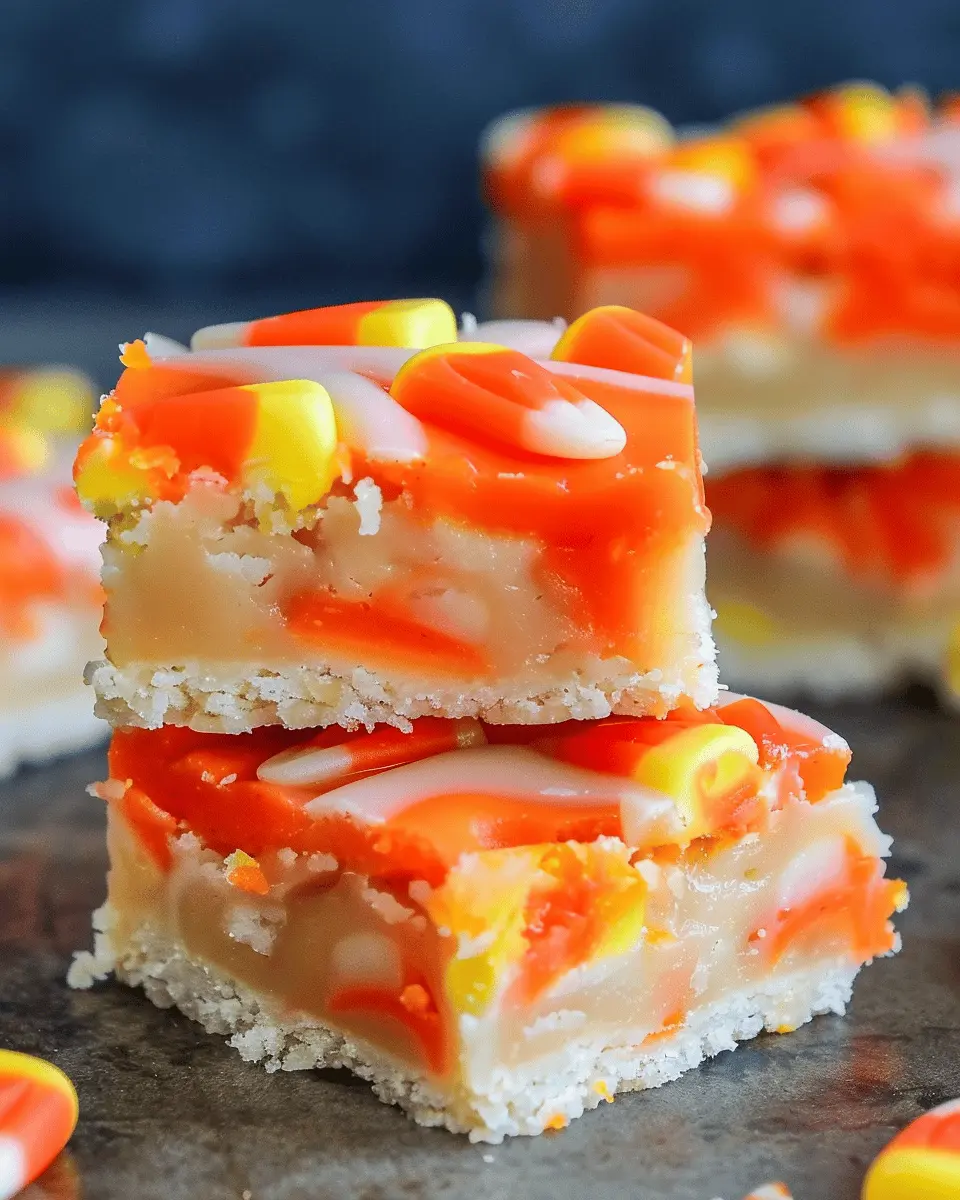 Easy Halloween Food Ideas: Indulgent Candy Corn Cookie Bars Recipe