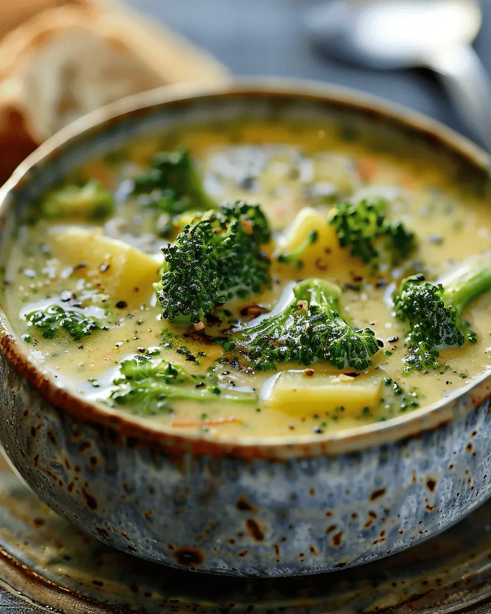 easy soup recipes: Creamy Broccoli Cheddar Potato Soup Delight