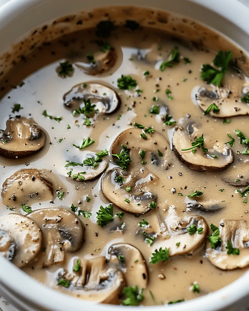 Easy Soup Recipes: Cozy Crockpot Mushroom Soup with Turkey Bacon