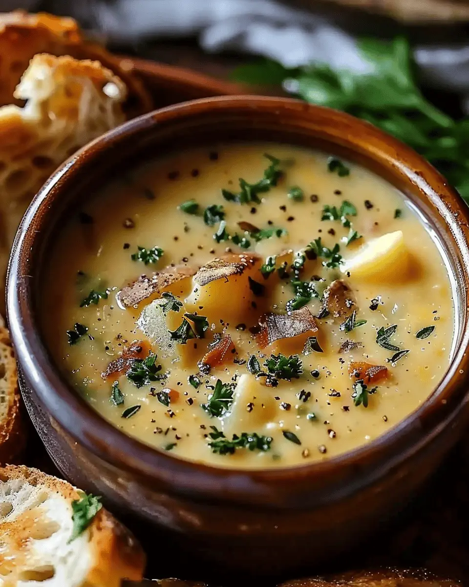 Easy Soup Recipes: Hearty Cheddar Garlic Herb Potato Soup Delight