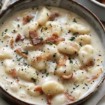 easy soup recipes : Creamy Chicken and Bacon Gnocchi Soup