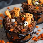 Easy Halloween food ideas : Graveyard Dip (Halloween Brownie Batter Dip)