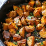 Sweet potato recipes : Crispy Garlic Herb Roasted Potatoes