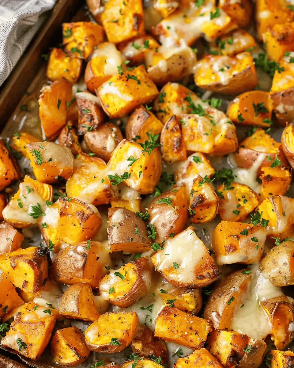 Sweet Potato Recipes: Indulgent Cheesy Roasted Potatoes with Turkey Bacon