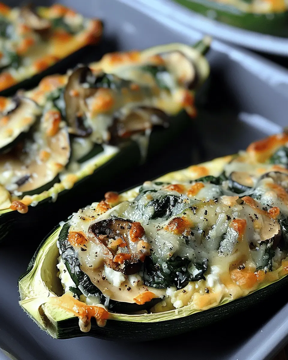 Low Carb Recipes: Indulge in Spinach Mushroom Ricotta Zucchini Boats