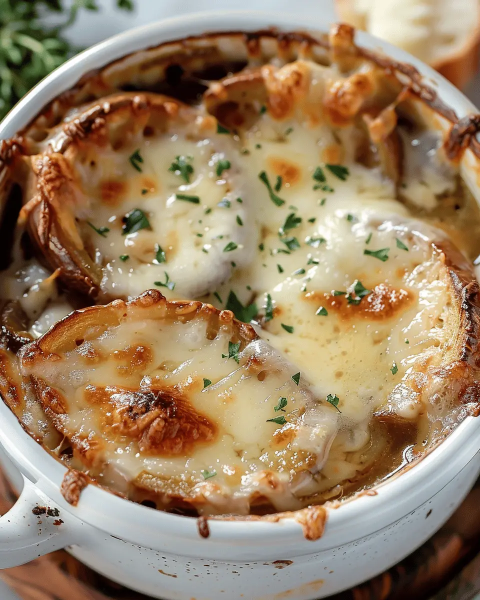 Easy Soup Recipes: Cozy Crockpot French Onion Soup with Turkey Bacon