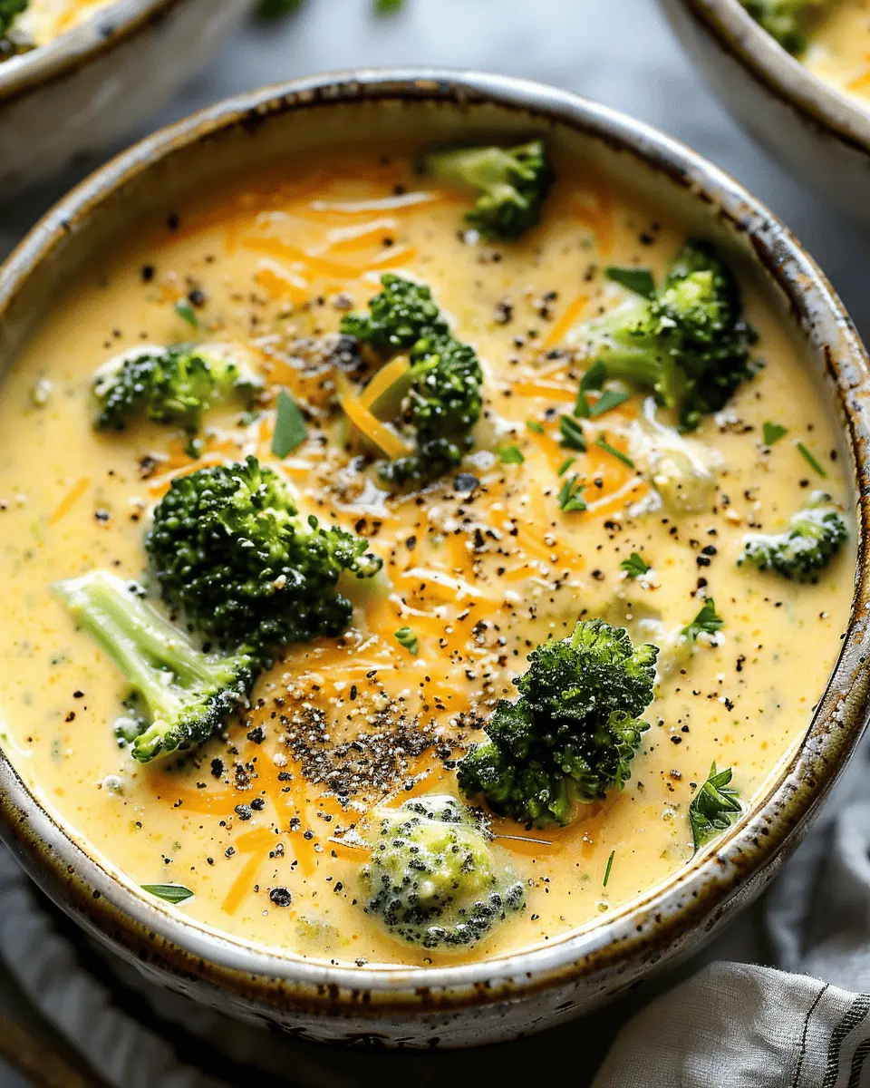 Easy Soup Recipes: Creamy Crockpot Broccoli Cheese Soup with Turkey Bacon