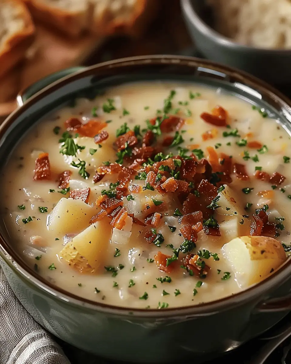Easy Soup Recipes: Heartwarming Crock Pot Crack Potato Soup with Turkey Bacon and Chicken Ham