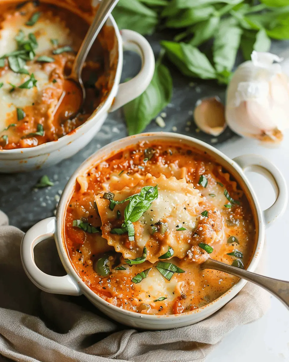 Easy Soup Recipes: Indulgent Creamy Lasagna Soup with Turkey Bacon