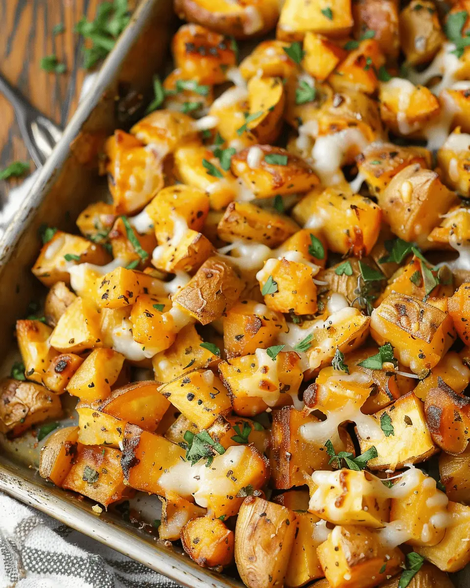 Sweet Potato Recipes: Indulgent Cheesy Roasted Potatoes with Turkey Bacon