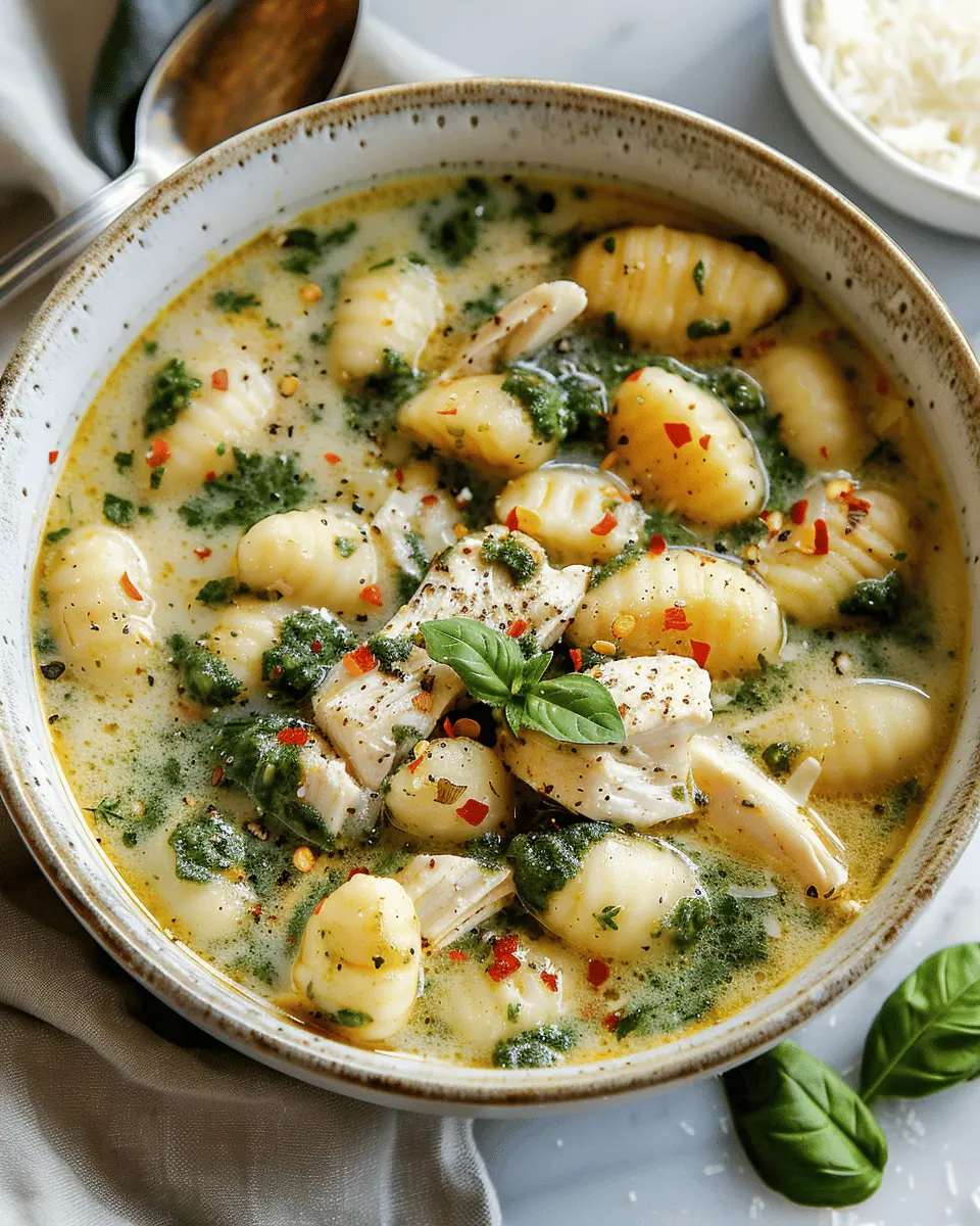 Easy Soup Recipes: Comforting Chicken Pesto Gnocchi Delight