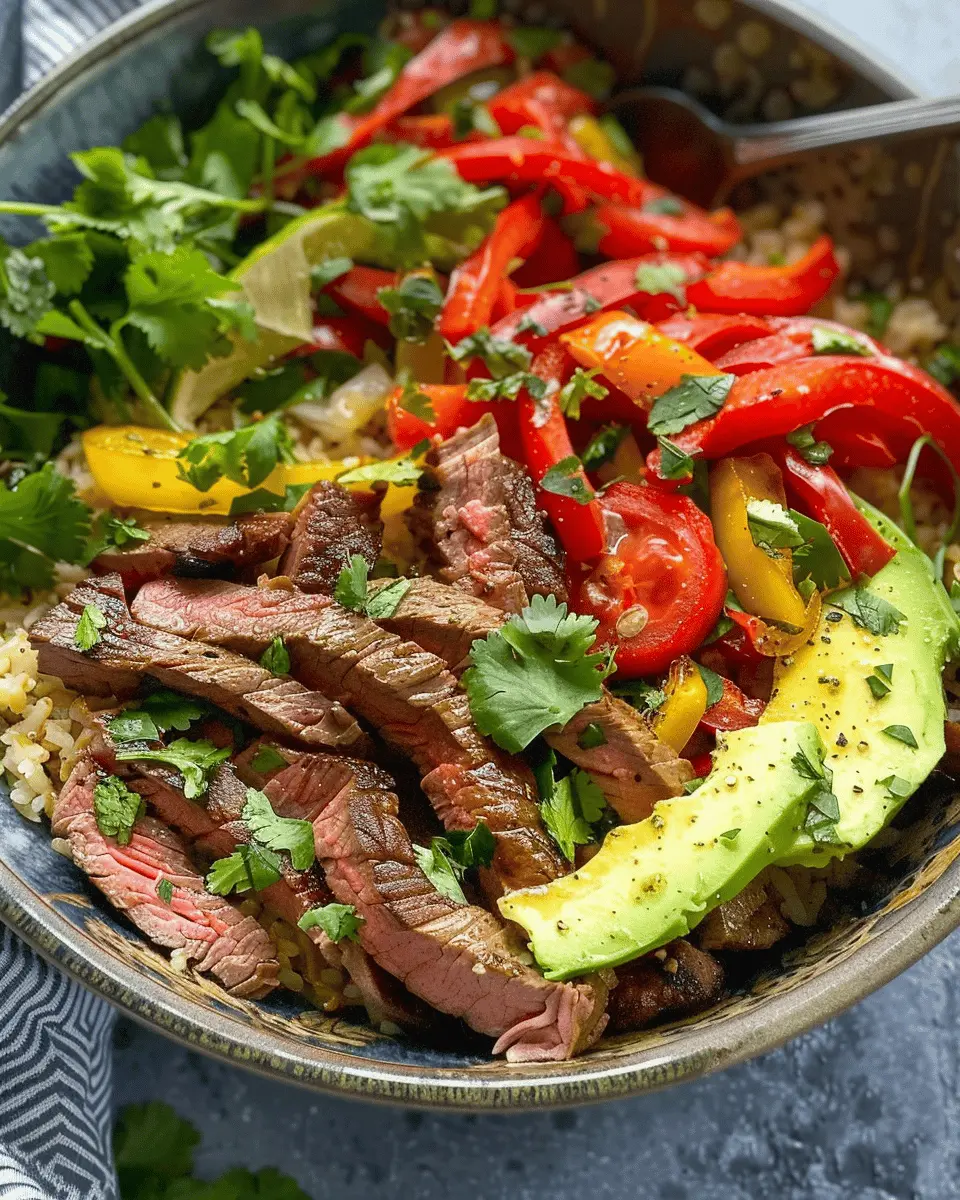 Low Carb Recipes: Best High Protein Steak Fajita Bowl for Dinner