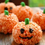 Easy Halloween food ideas : Rice Krispie Treat Pumpkins