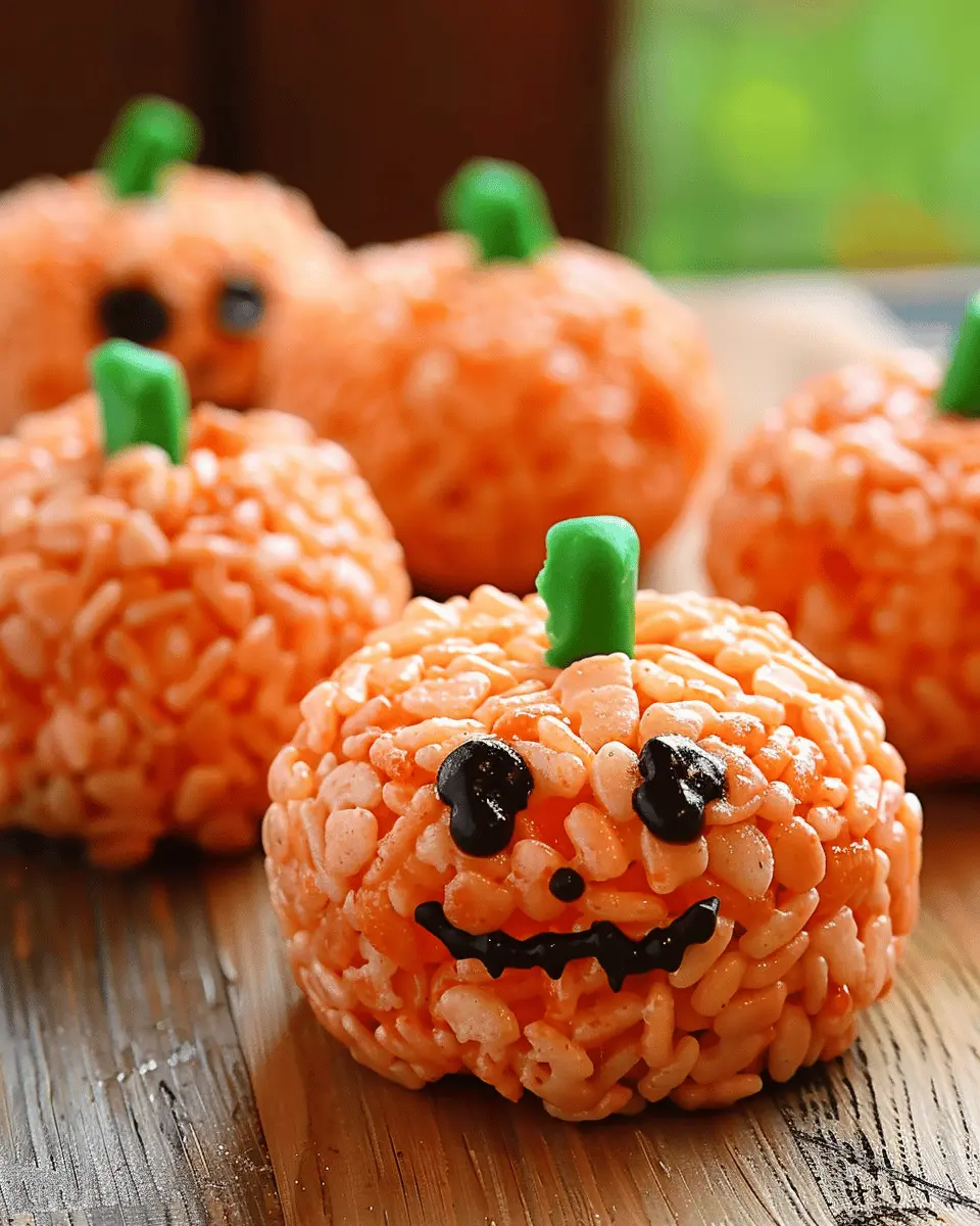 Easy Halloween Food Ideas: Fun Rice Krispie Treat Pumpkins Recipe