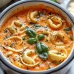 easy soup recipes : Crockpot Creamy Tomato Tortellini Soup