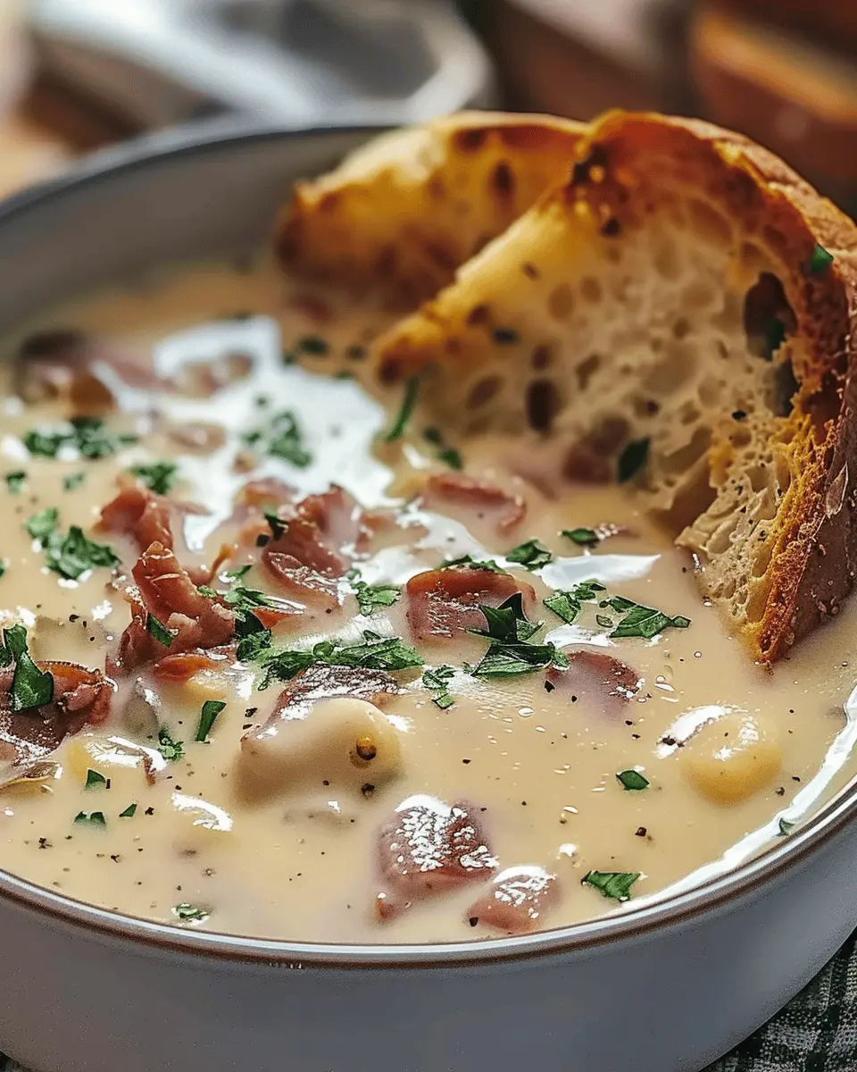 Easy Soup Recipes: Creamy Reuben Soup with Turkey Bacon and Chicken Ham