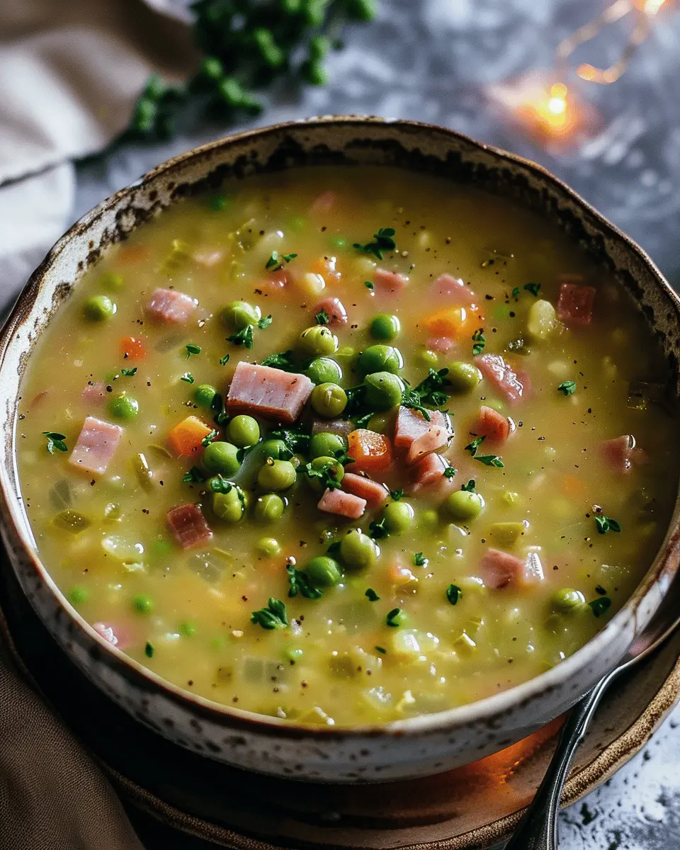 Easy Soup Recipes: Comforting Split Pea and Chicken Ham Delight
