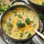 easy soup recipes : High Protein Broccoli Cheddar Soup