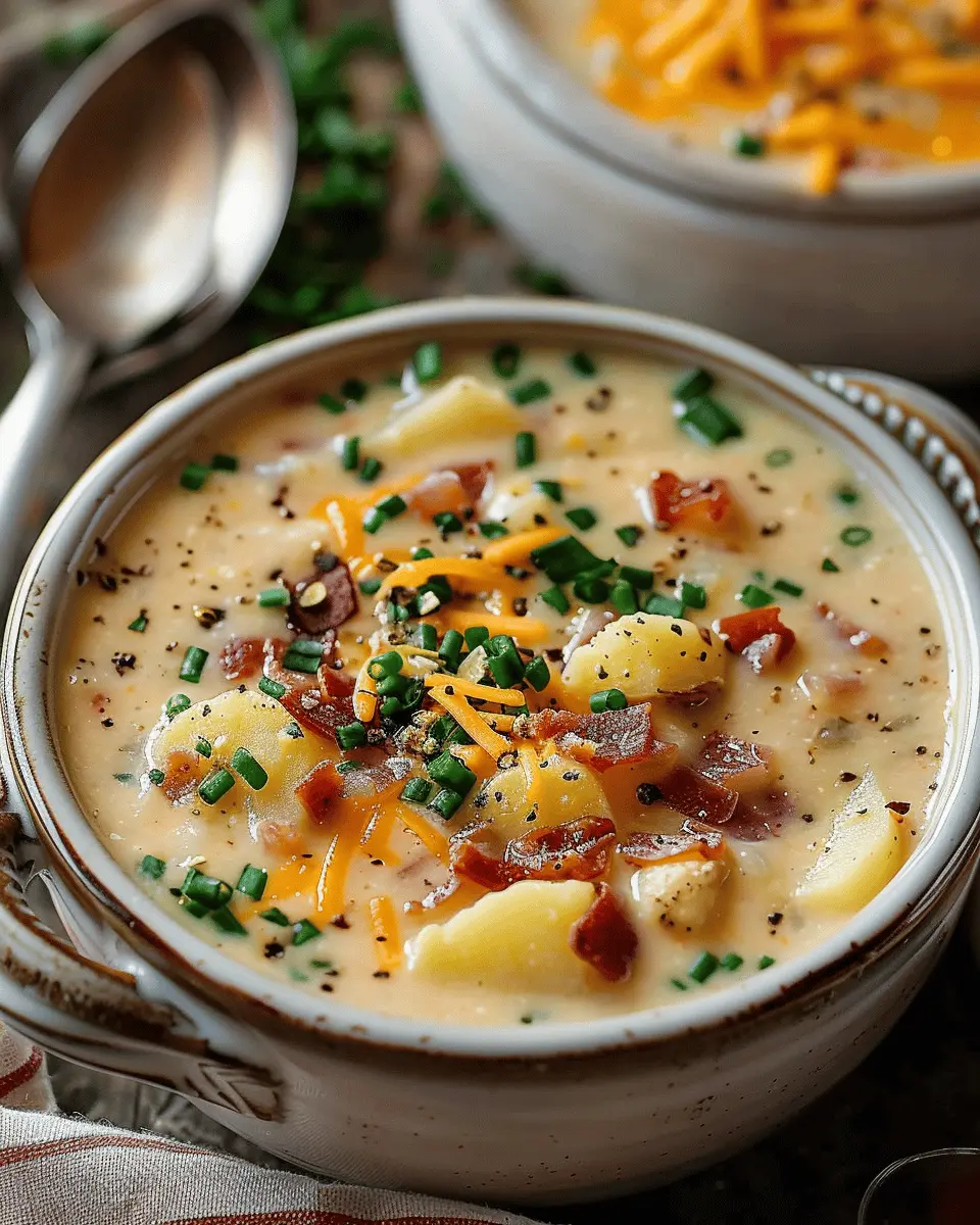 Easy Soup Recipes: Indulgent Outback Potato Soup with Turkey Bacon