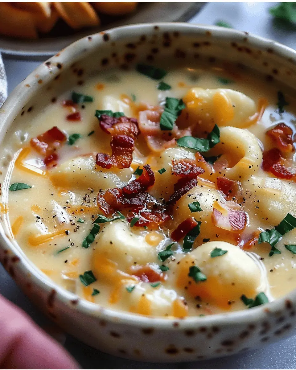 Easy Soup Recipes: Indulgent Turkey Bacon Cheddar Gnocchi Delight