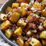 Sweet potato recipes : Crisp roast potatoes with honey and bacon