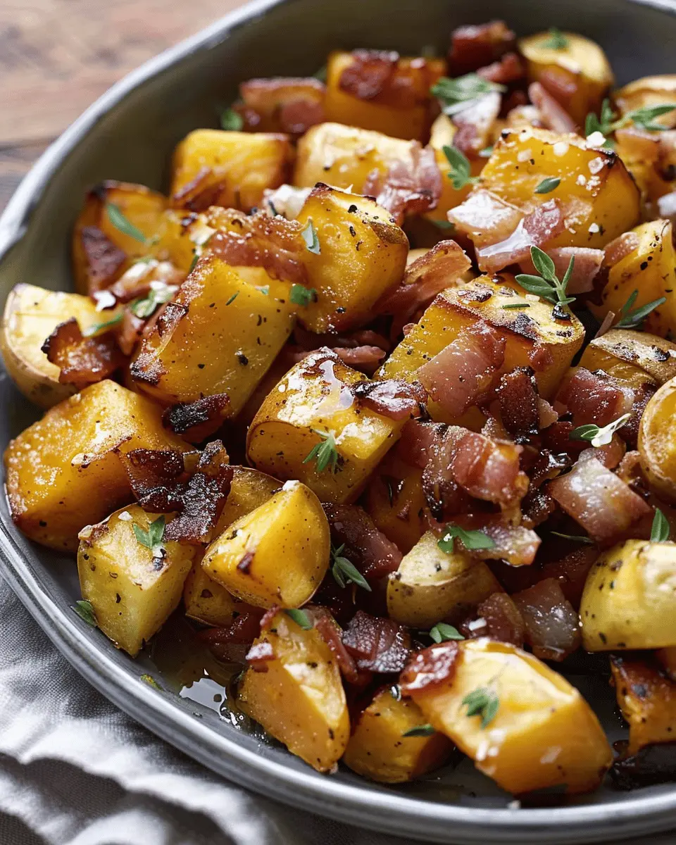 Sweet Potato Recipes: Crispy Roast Potatoes with Honey & Turkey Bacon