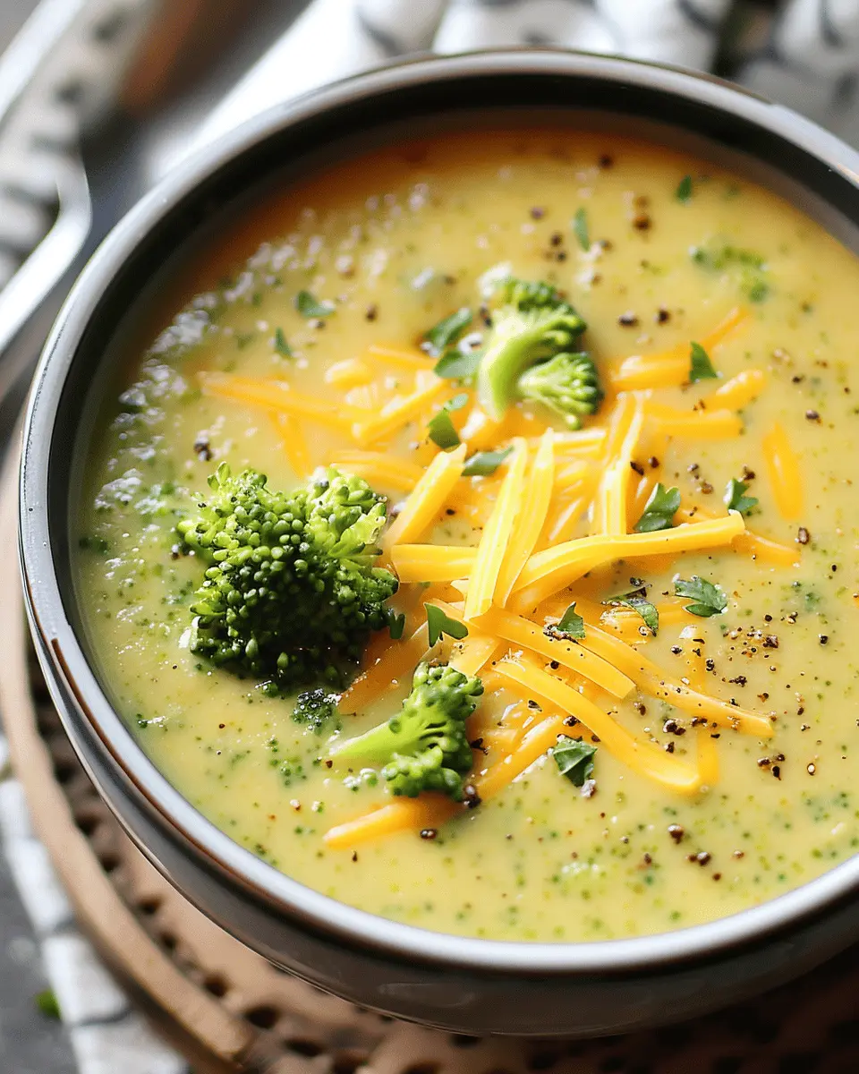 Easy Soup Recipes: Creamy Broccoli Cheddar Soup with Turkey Bacon