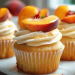 Irresistibly Moist Honey Peach Cream Cheese Cupcakes
