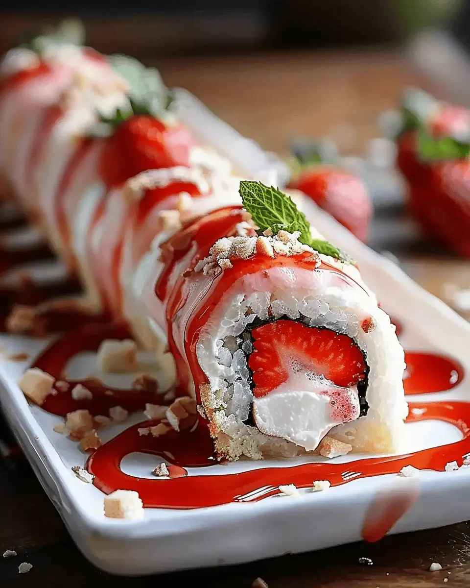 Creative Cute Strawberry Shortcake Sushi Roll Dessert Recipe to Indulge Your Sweet Tooth