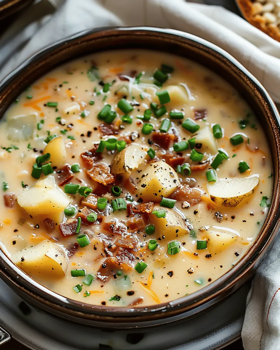 Easy Soup Recipes: Comforting Crockpot Potato Soup with Turkey Bacon
