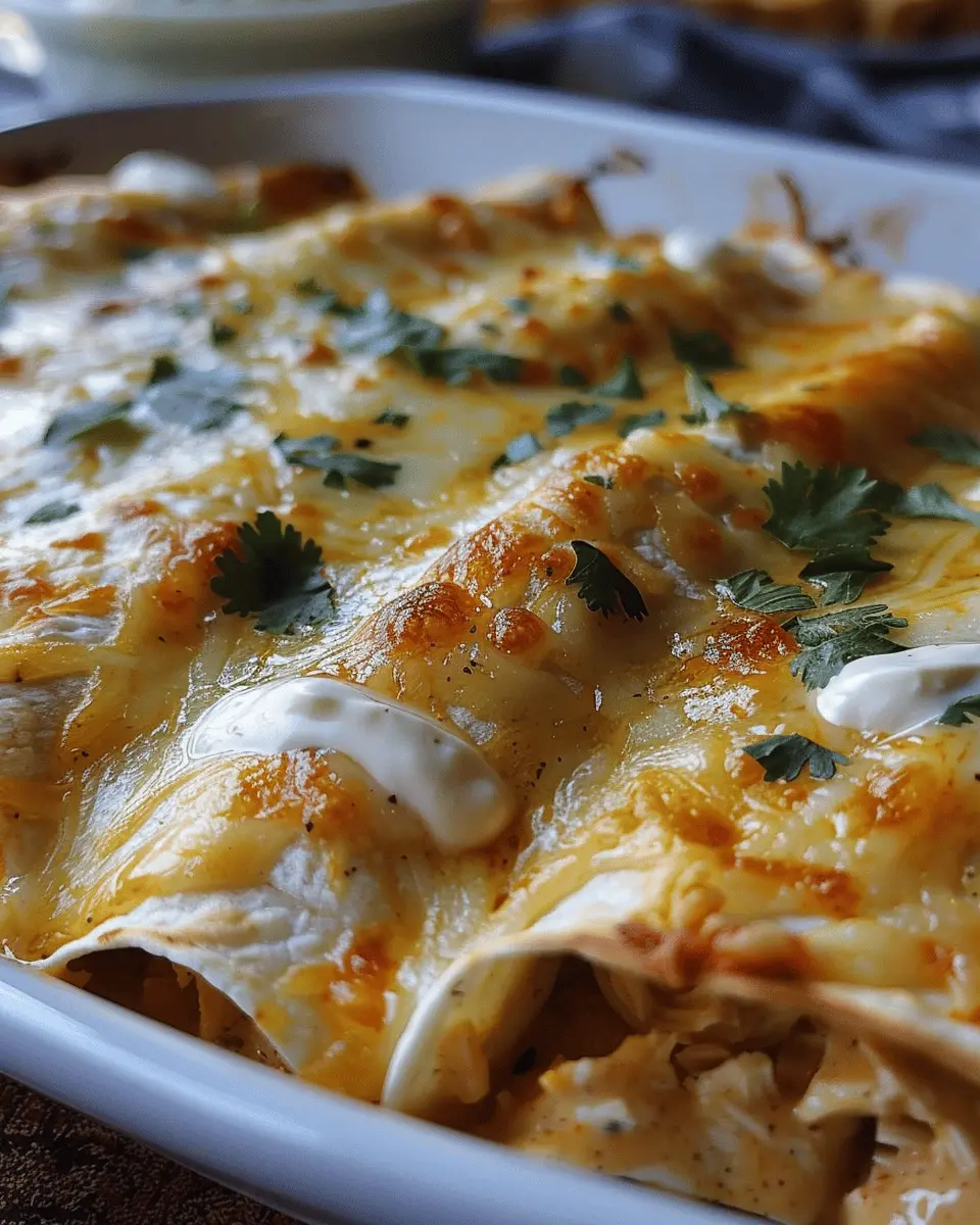 38g Protein Chicken Enchiladas with Dreamy White Sauce Delight