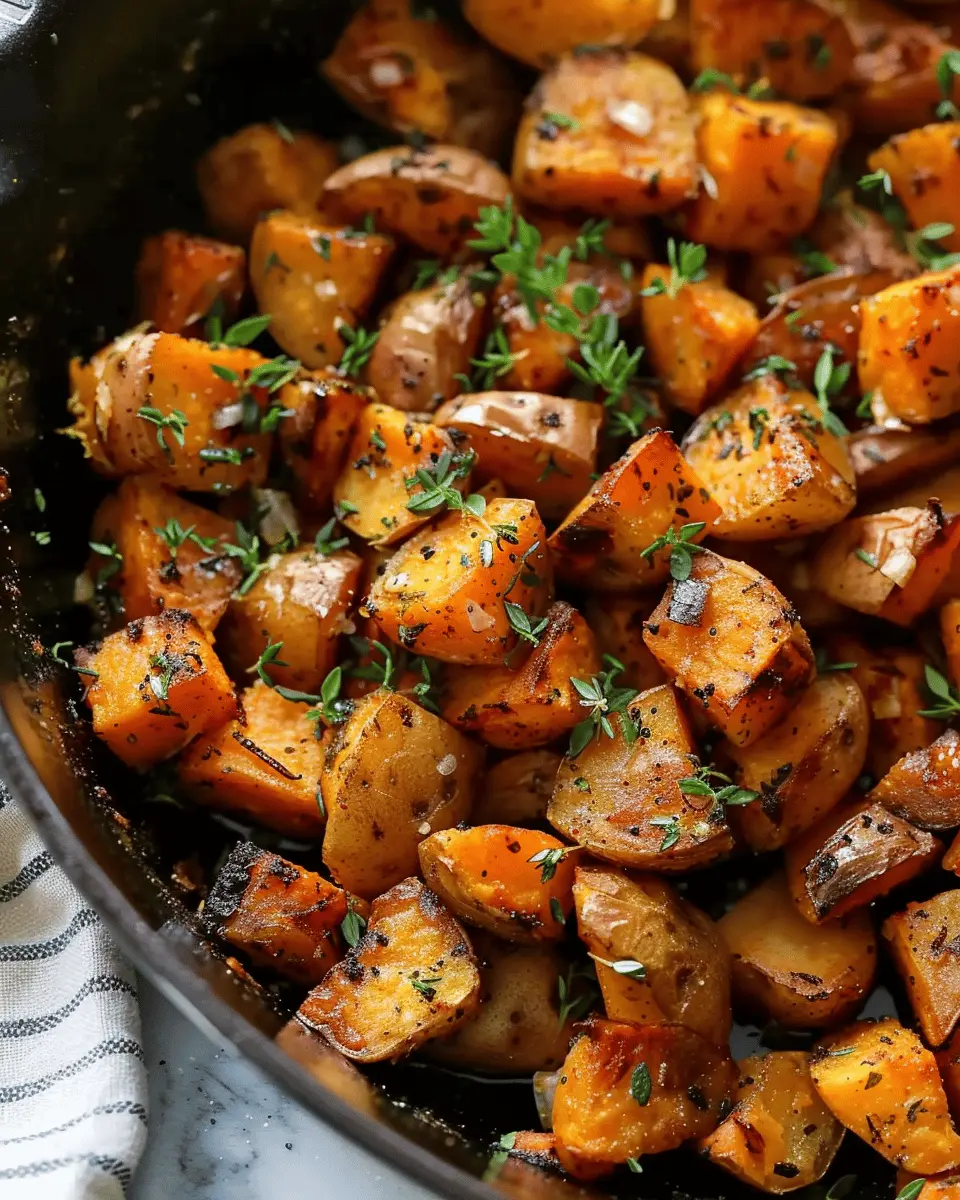 Sweet Potato Recipes: Crispy Garlic Herb Roasted Potatoes Delight