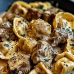 Cracked Garlic Steak Tortellini in Creamhouse Sauce Bliss