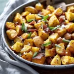 Sweet potato recipes : Crisp roast potatoes with honey and bacon