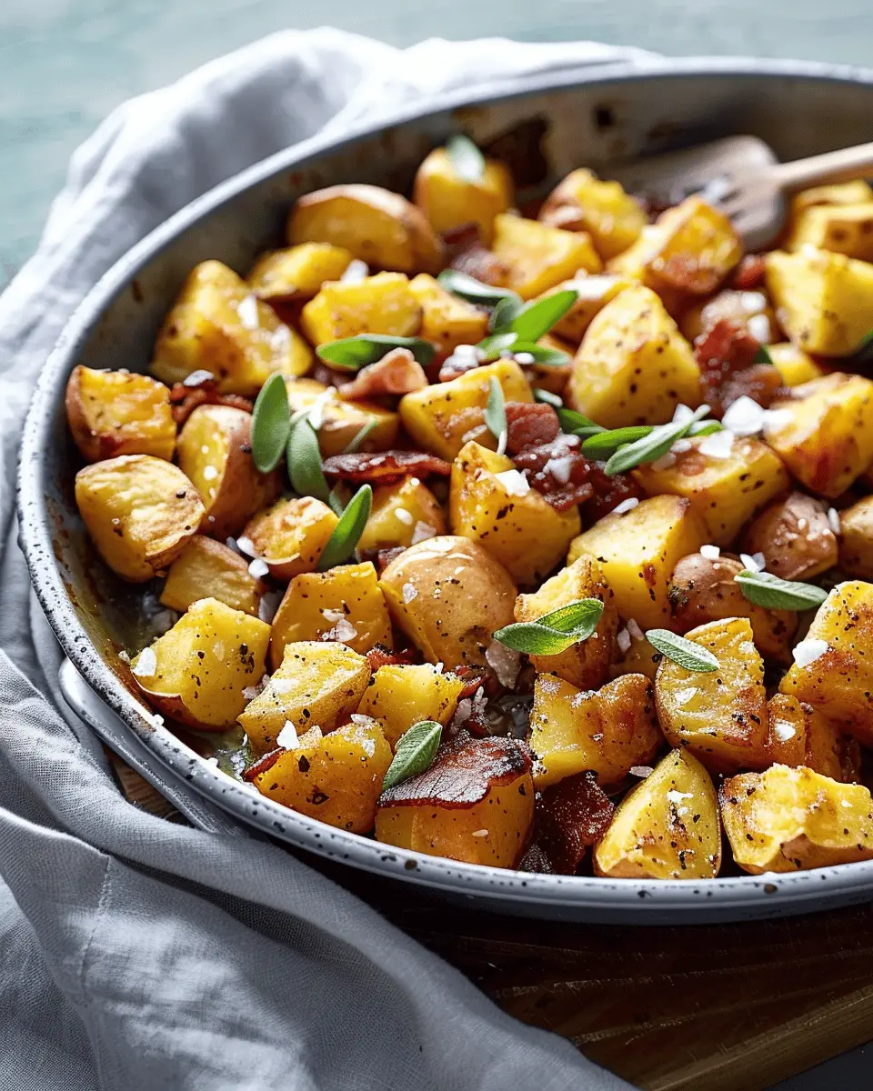 Sweet potato recipes: Indulgent Crisp Roast Potatoes with Honey &amp; Turkey Bacon