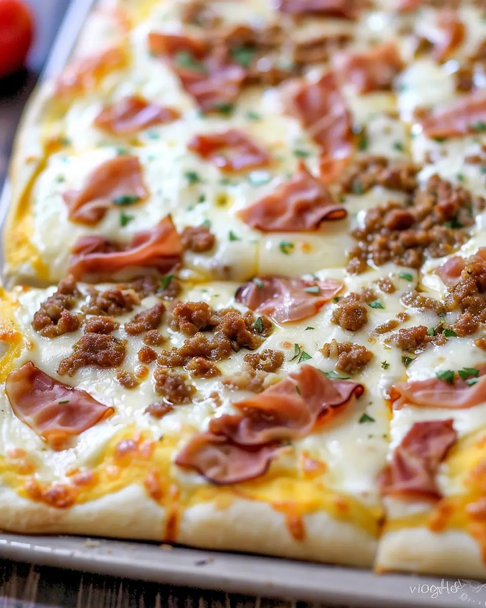 Breakfast ideas: Indulgent Turkey Bacon Breakfast Pizza Recipe