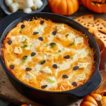Halloween Buffalo Chicken Dip (Boo-ffalo Dip)