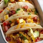 breakfast ideas : Tasty Baked Breakfast Tacos