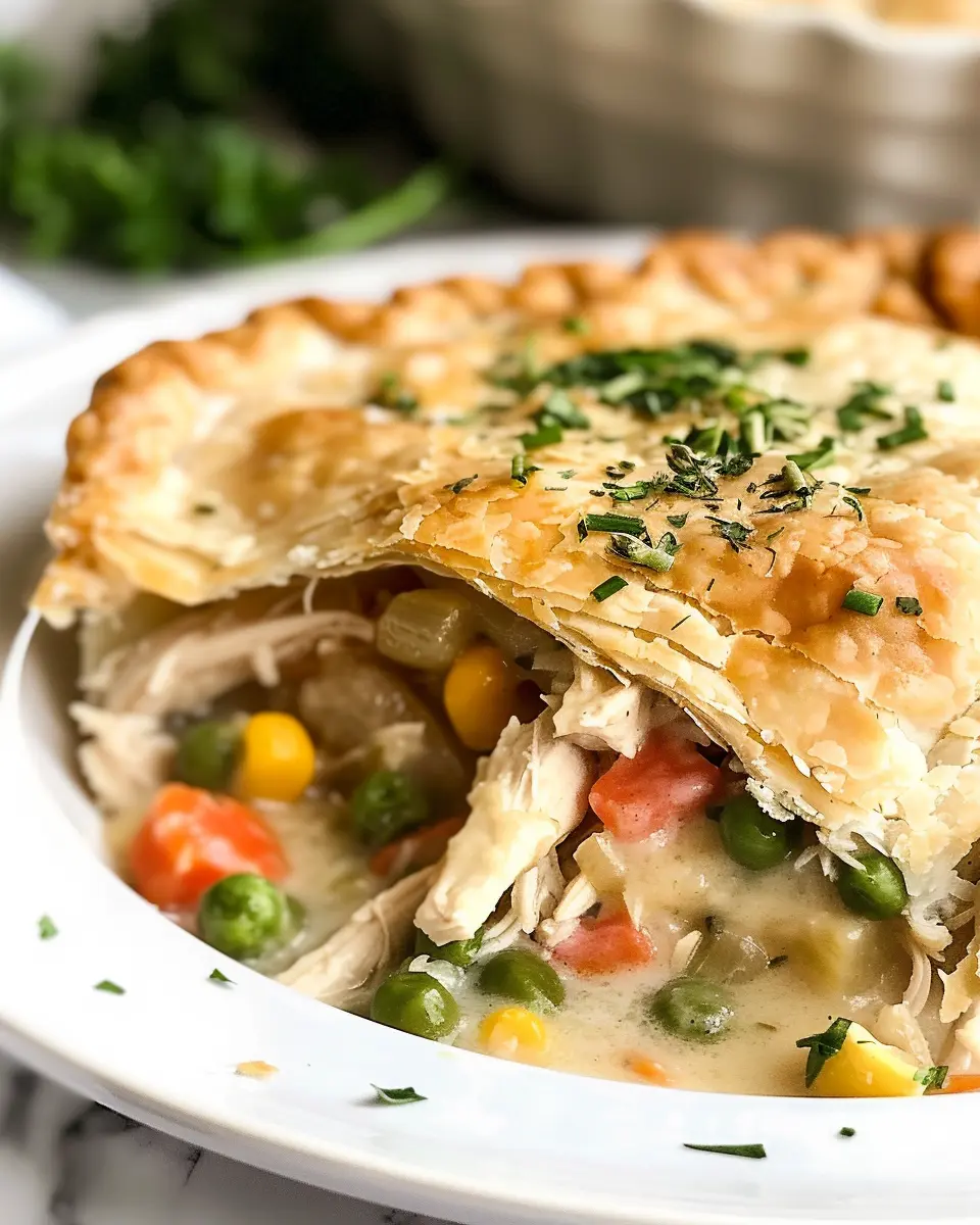 Homemade Easy Chicken Pot Pie Recipe with Turkey Bacon Delight