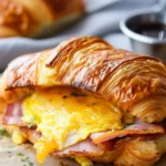 breakfast ideas : Croissant Breakfast Sandwiches