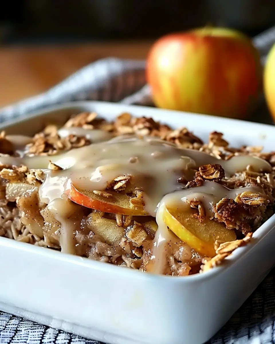 Breakfast ideas: Indulgent Oatmeal Apple Breakfast Bake with Turkey Bacon