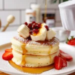 breakfast ideas : Fluffy Japanese Soufflé Pancakes