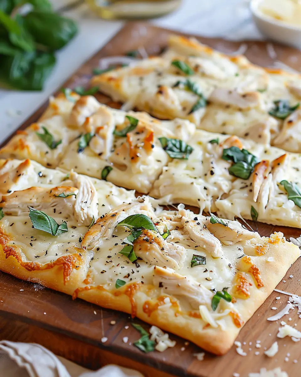 Chicken Alfredo Flatbread: Easy Recipe with Turkey Bacon Twist