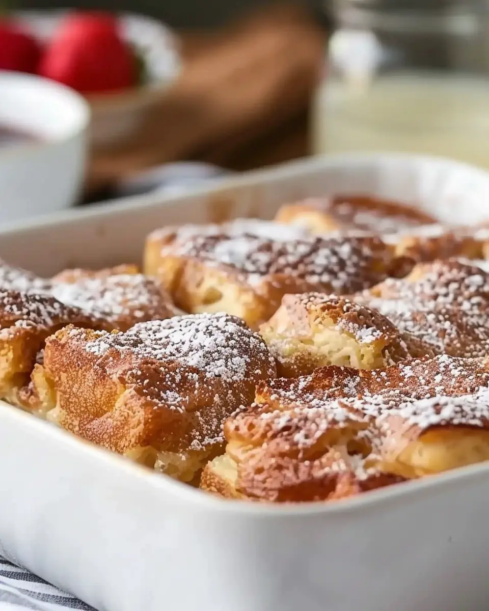 Breakfast ideas: Indulgent Traditional French Toast Casserole with Turkey Bacon and Chicken Ham