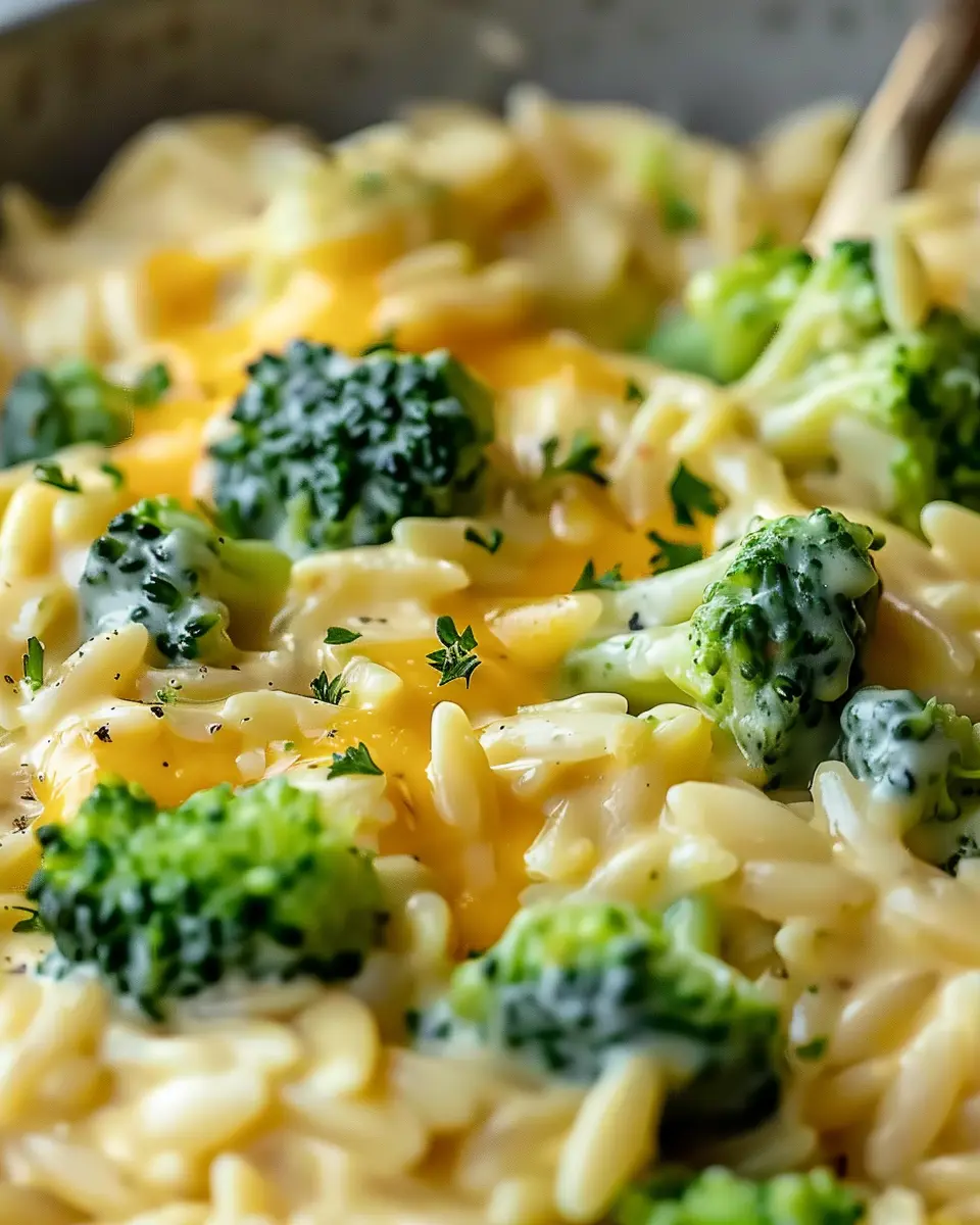 Creamy One-Pot Broccoli Cheddar Orzo: Easy Comfort Food Delight