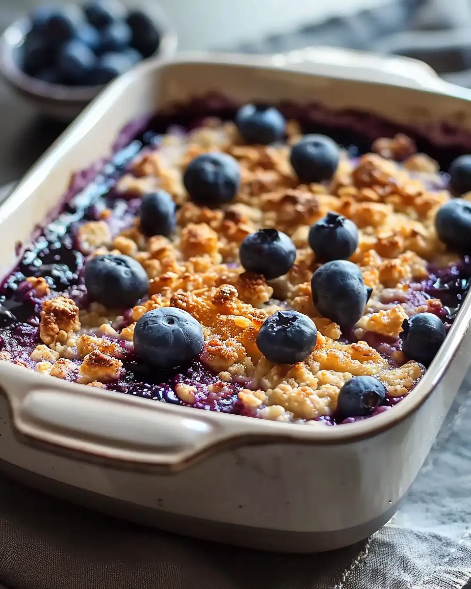 Breakfast bowl recipes: Easy Healthy Blueberry Cottage Cheese Bake